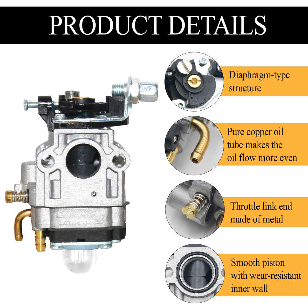 Carburateur Débroussailleuse 52cc 49cc 43cc, Kits de Carburateur pour Moteur avec Joint