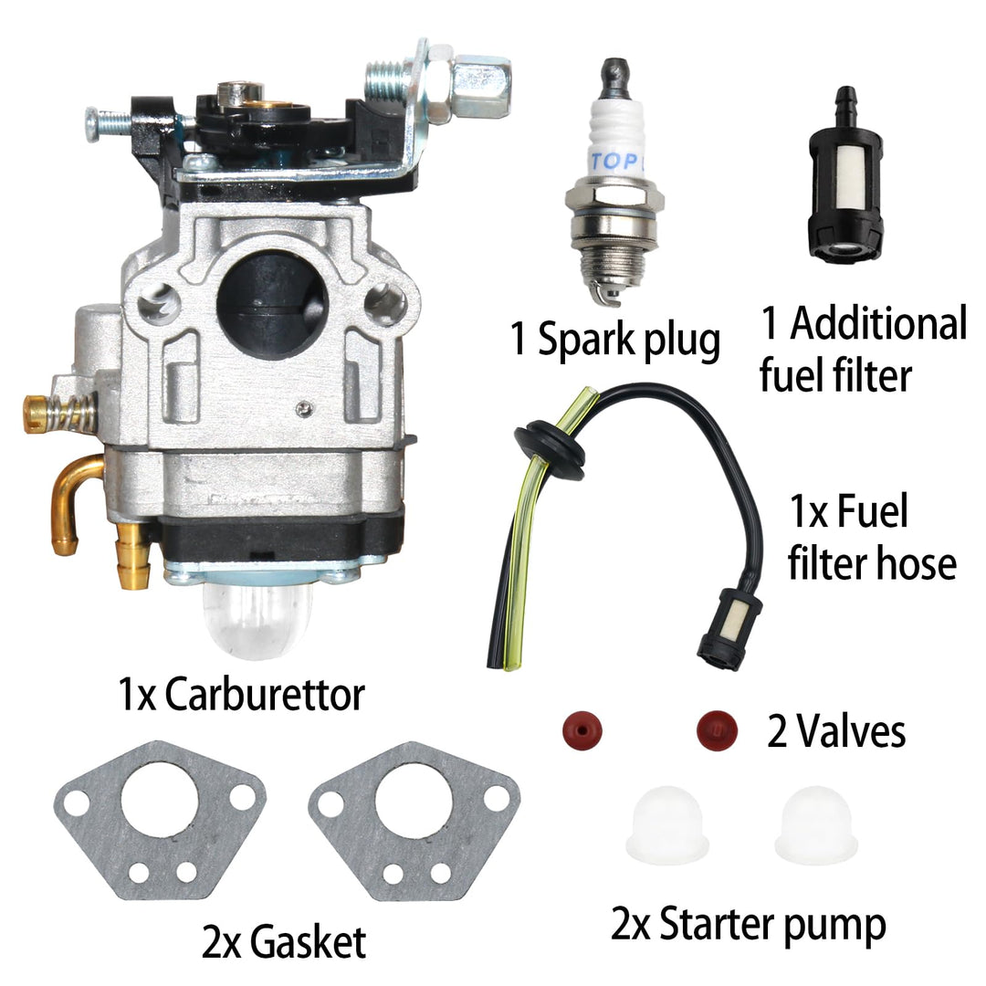 Carburateur Débroussailleuse 52cc 49cc 43cc, Kits de Carburateur pour Moteur avec Joint