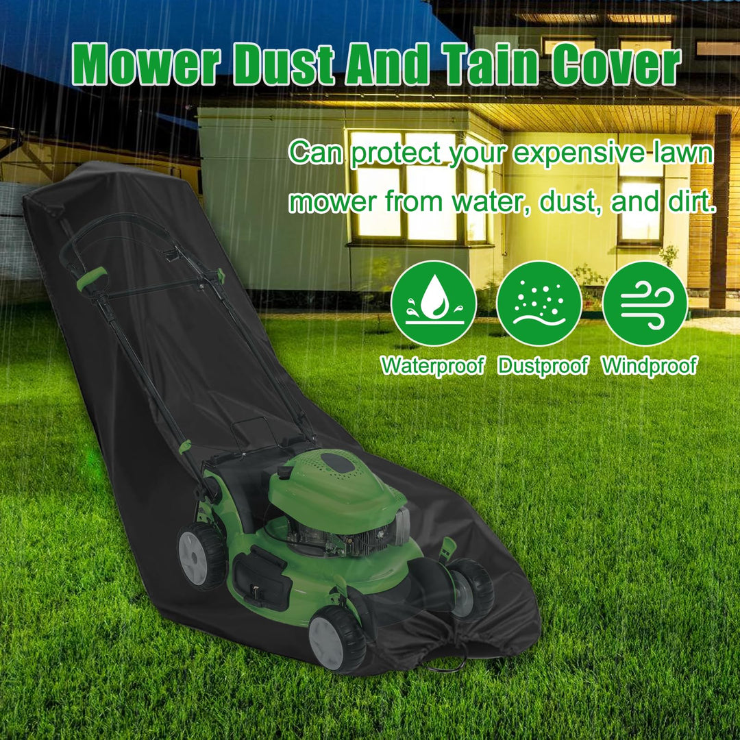 Housse de Protection Imperméable pour Tondeuse à Gazon - Tissu Polyester 210D,